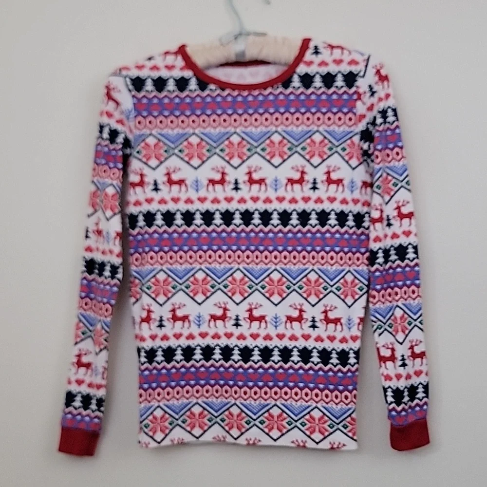 Land's End Cotton Christmas Pajama Top (Top only) Christmas 16